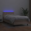 vidaXL Boxspringbett mit Matratze & LED Cappuccino-Braun 90x190cm