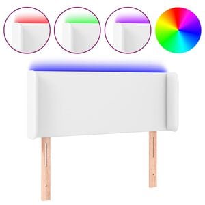 vidaXL LED Kopfteil Wei&szlig; 83x16x78/88 cm Kunstleder