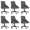 vidaXL Esszimmerstühle 6 Stk. Drehbar Dunkelgrau Samt