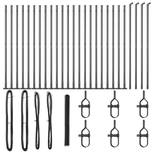 vidaXL Zaunpfosten Grau 50 x 1,5 m (25 mm Maschenweite) Stahl und PVC