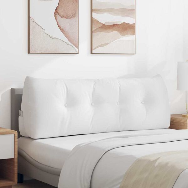 vidaXL R&uuml;cken Kissen Wei&szlig; 140 x 24 x 50 cm Stoff