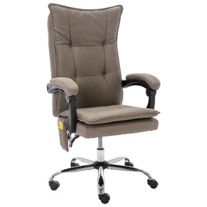 vidaXL Massage-B&uuml;rostuhl Taupe Stoff