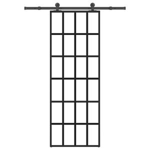 vidaXL Schiebet&uuml;r mit Beschlag 76x205 cm ESG-Glas & Aluminium