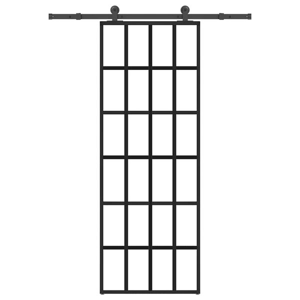 vidaXL Schiebetür mit Beschlag 76x205 cm ESG-Glas & Aluminium