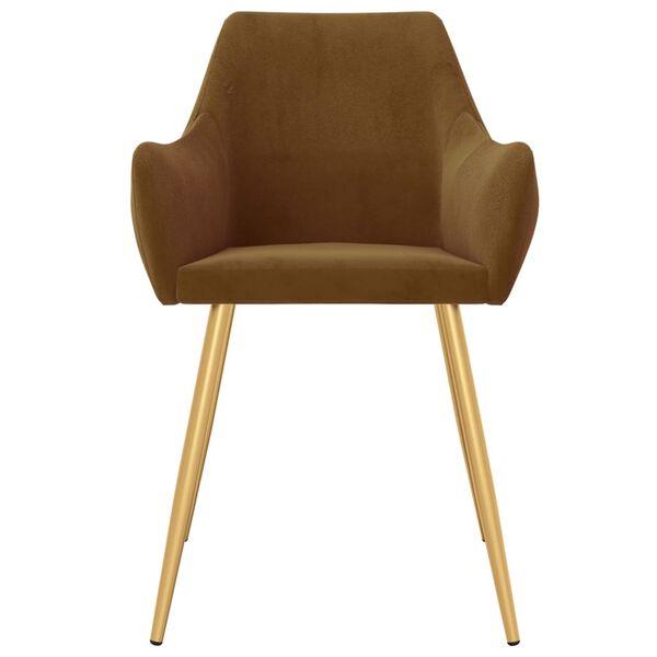 vidaXL Esszimmerst&uuml;hle 2 Stk. Braun Samt