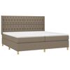 vidaXL Boxspringbett mit Matratze & LED Taupe 200x200 cm Stoff