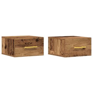 vidaXL Nachttisch 2 pcs Altholz 35 x 35 x 20 cm Holzwerkstoff