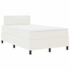 vidaXL LED Boxspringbett Creme und Wei&szlig; 120 x 200 cm Cordstoff