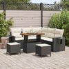 vidaXL Gartensofa-set mit Kissen 9 pcs Schwarz und Creme Poly-Rattan