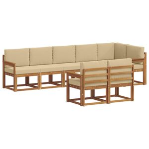 vidaXL Outdoor-Sofagarnitur 8 stk. Natur und Beige
