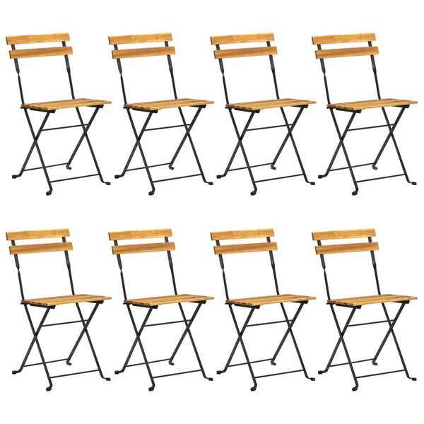 vidaXL 9-tlg. Garten-Essgruppe Klappbar Massivholz Akazie