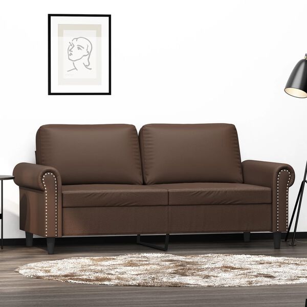 vidaXL 2-Sitzer-Sofa Braun 140 cm Kunstleder