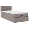vidaXL Ottoman-Bett mit Matratze Taupe 100x200 cm Stoff
