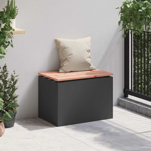 vidaXL Gartenbank Schwarz 60 x 40 x 43 cm