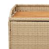 vidaXL Bank mit Stauraum Beige 100x50x52 cm Poly Rattan Akazienholz