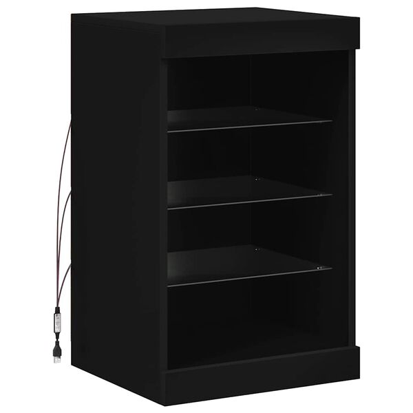 vidaXL Sideboard mit LED-Leuchten Schwarz 41x37x67 cm