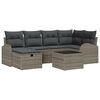 vidaXL Sofa Set mit Kissen mit Speicher Grau Poly-Rattan