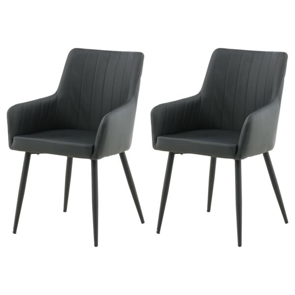 Venture Home Esszimmerst&uuml;hle 2 Stk. Comfort Lederoptik Schwarz