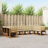 vidaXL Outdoor-Sofagarnitur mit Kissen 10 pcs Natur und Beige