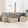 vidaXL Gartensofa-set mit Kissen 7 pcs Beige Poly Rattan