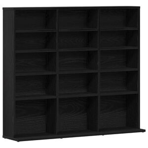 vidaXL CD-Schrank Schwarz Eichen-Optik 100x23x89,5 cm Holzwerkstoff