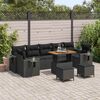 vidaXL Garten-Sofa-Set 10 pcs Schwarz Poly-Rattan
