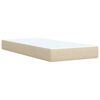 vidaXL Boxspringbett mit Matratze Creme 80x200 cm Stoff