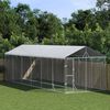 vidaXL Outdoor-Hundezwinger mit Dach Silbern 3x9x2,5m Verzinkter Stahl
