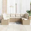 vidaXL Gartensofa-set mit Kissen 6 pcs Beige Poly-Rattan