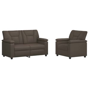 vidaXL Sofa-Set 2 pcs Grau Kunstleder