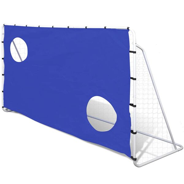 vidaXL Fu&szlig;balltor mit Torwand 240x92x150 cm Stahl Hochwertig