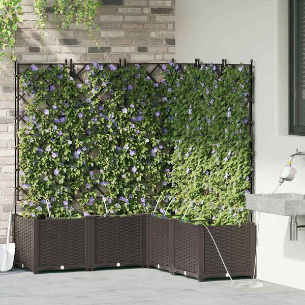vidaXL Garten-Pflanzgef&auml;&szlig; 5 pcs Braun Stahl