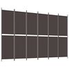 vidaXL 6-tlg. Paravent Braun 300x200 cm Stoff