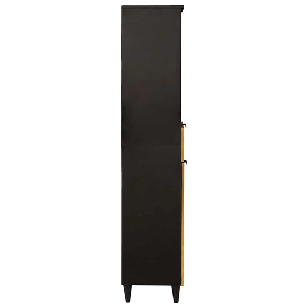 vidaXL Badezimmerschrank mit Regal Schwarz und Gold 38 x 33 x 160 cm
