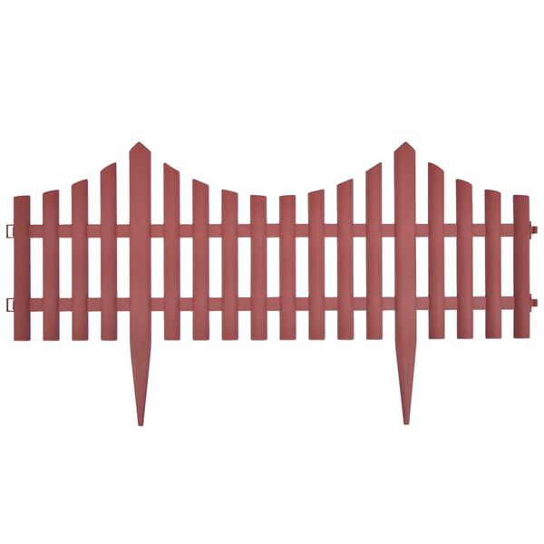 vidaXL Rasenkanten 17 Stk. Braun 10 m PP