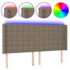vidaXL LED Kopfteil Taupe 183x16x118/128 cm Stoff