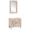 vidaXL Badezimmerm&ouml;bel-Set mit Regal mit T&uuml;r 2 pcs Wei&szlig; Holzwerkstoff