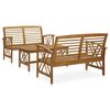 vidaXL 3-tlg. Garten-Lounge-Set Massivholz Akazie