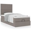 vidaXL Ottoman-Bett mit Matratze Taupe 90x190 cm Stoff