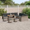 vidaXL Garten-Sofa-Set mit Kissen mit Speicher mit Kissen 14 pcs Grau