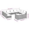 vidaXL 11-tlg. Garten-Lounge-Set mit Kissen Grau Poly Rattan