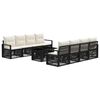 vidaXL Gartensofa-set 9 stk. Schwarz und Cremewei&szlig; Poly-Rattan