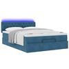 vidaXL Ottoman-Bett mit Matratze & LEDs Dunkelblau 140x200 cm Samt