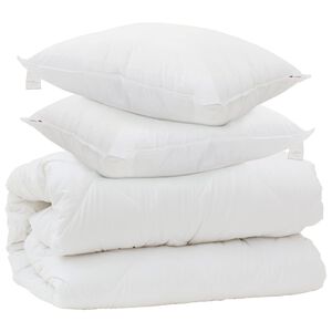 vidaXL Decke mit Kissen mit Kissen 3 pcs Wei&szlig; Mikrofaser