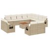 vidaXL 13-tlg. Garten-Sofagarnitur mit Kissen Beige Poly Rattan