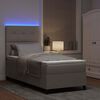 vidaXL Boxspringbett mit Matratze mit LED Taupe 100 x 200 cm Stoff