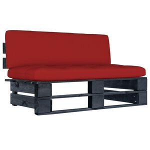 vidaXL Garten-Mittelsofa aus Paletten Schwarz Kiefernholz Impr&auml;gniert