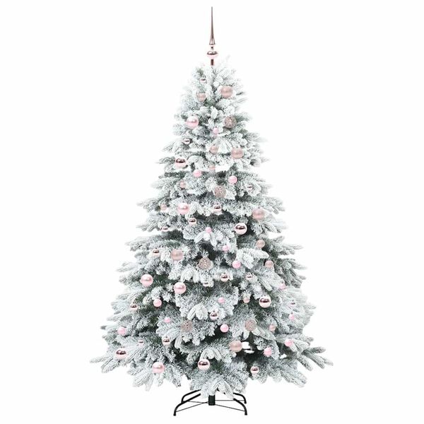vidaXL K&uuml;nstlicher Weihnachtsbaum mit 300 LEDs Wei&szlig; 180 cm PE und PVC