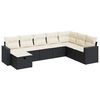 vidaXL 8-tlg. Garten-Sofagarnitur mit Kissen Schwarz Poly Rattan