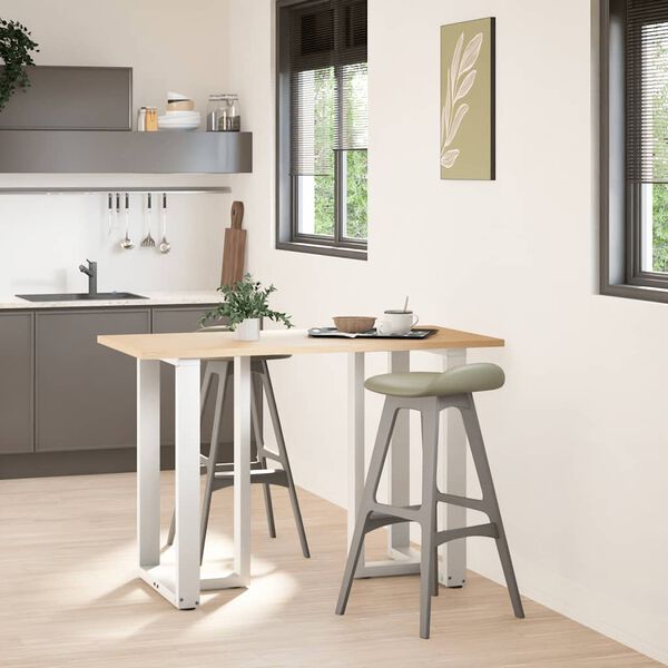 vidaXL Bartischbeine T-Form 2 Stk. Wei&szlig; 60x35x(90-91) cm Stahl